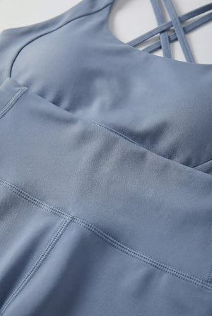 High-Waisted Performance Leggings – Sky Blue