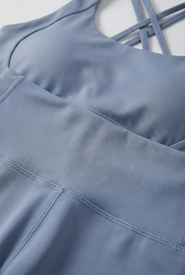High-Waisted Performance Leggings – Sky Blue
