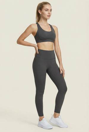 High-Waisted Performance Leggings – Charcoal Grey