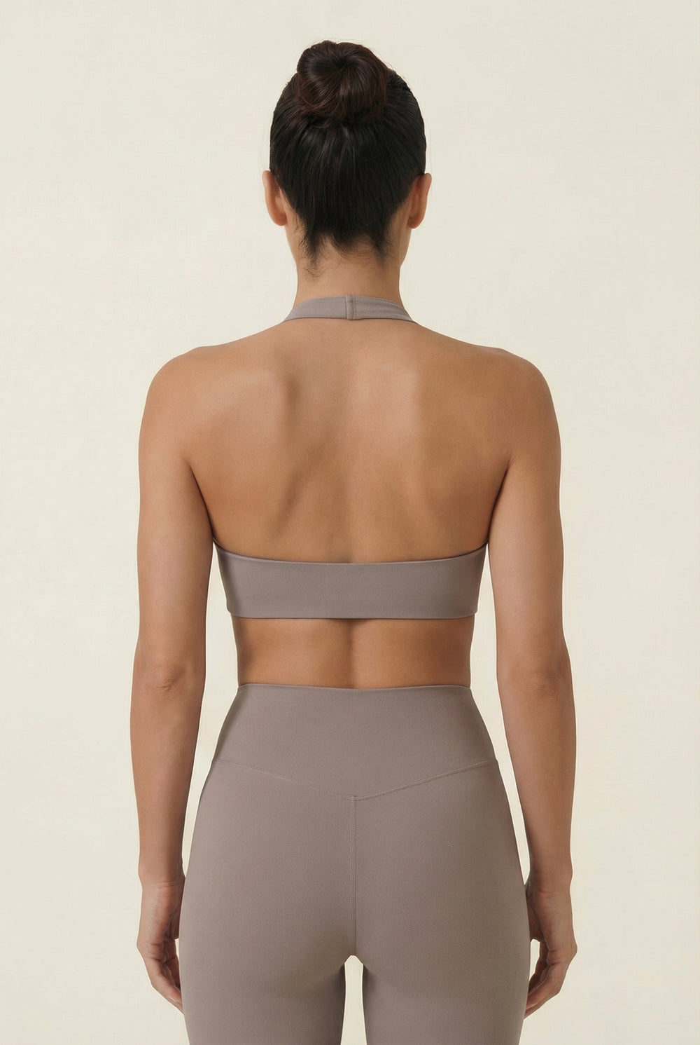 Halter Sports Bra – Taupe