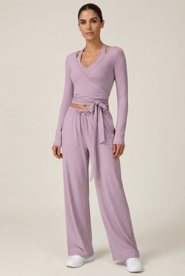 Wrap Long Sleeve Top – Lilac