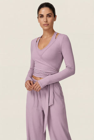 Wrap Long Sleeve Top – Lilac
