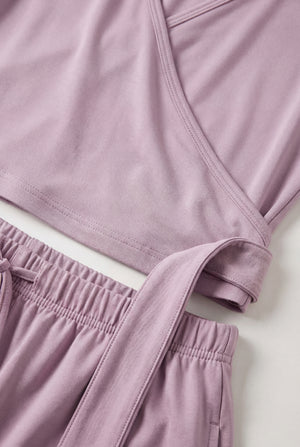 Wide-Leg Drawstring Pants – Lilac