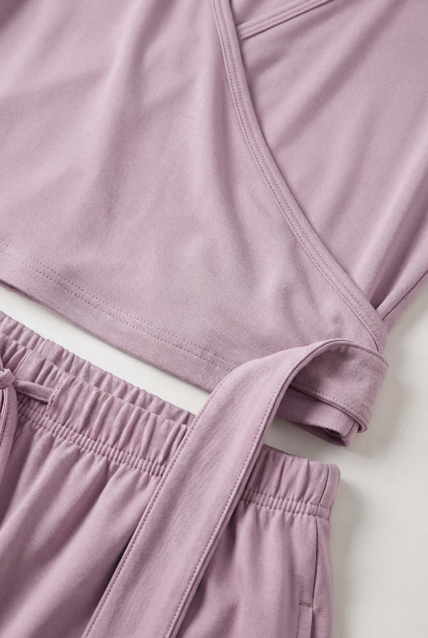 Wide-Leg Drawstring Pants – Lilac