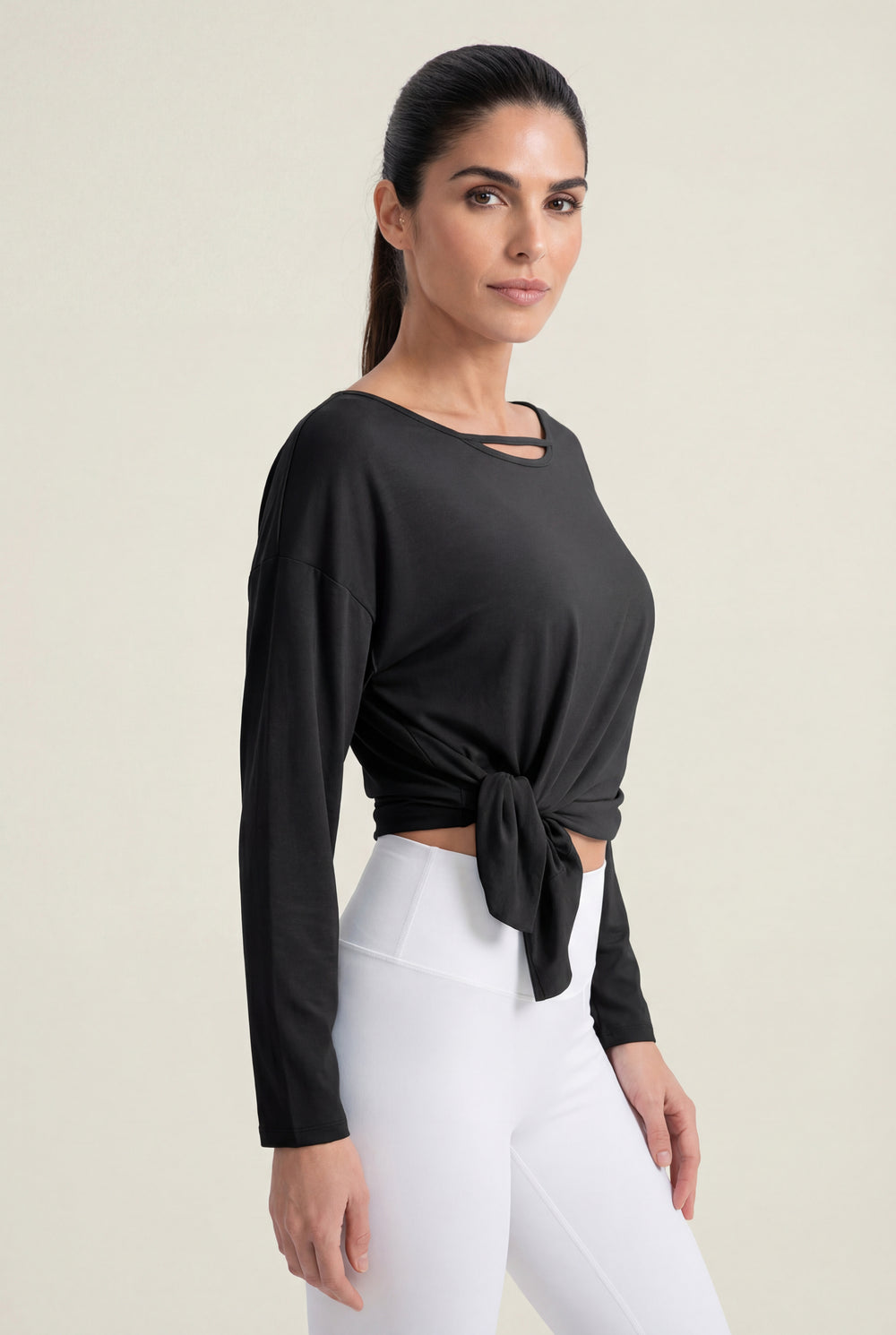 Long Sleeve Layering Top – Black
