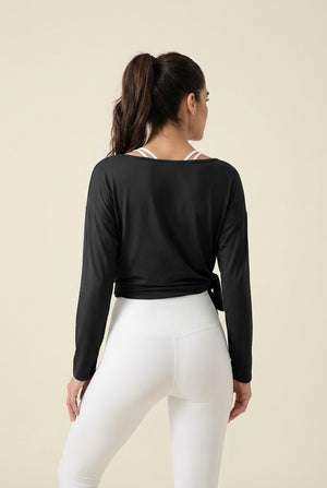 Long Sleeve Layering Top – Black