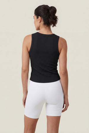 Fitted Ribbed Tank Top – Black