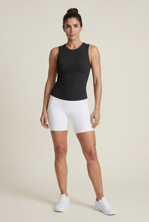 Fitted Ribbed Tank Top – Black