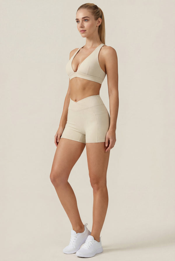 V-Neck Sports Bra – Ivory