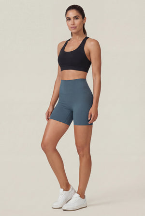 High-Waisted Biker Shorts – Teal