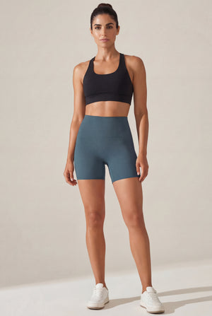 High-Waisted Biker Shorts – Teal