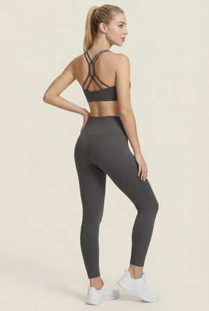 High-Waisted Performance Leggings – Charcoal Grey