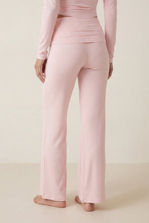 Foldover Flare Pants – Pink