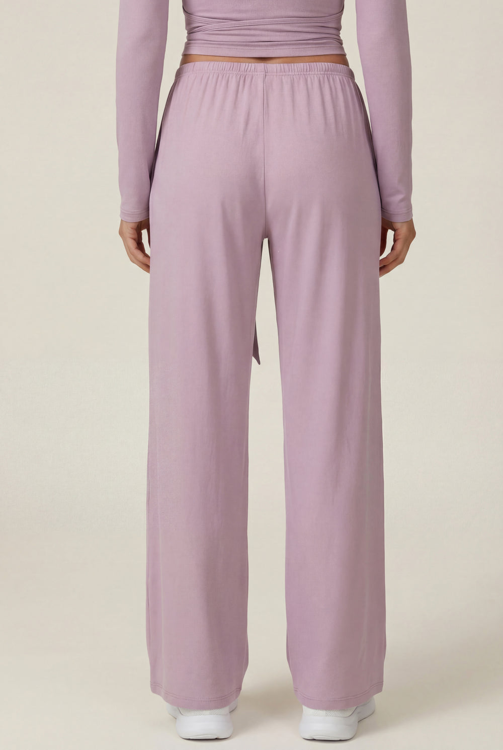 Wide-Leg Drawstring Pants – Lilac