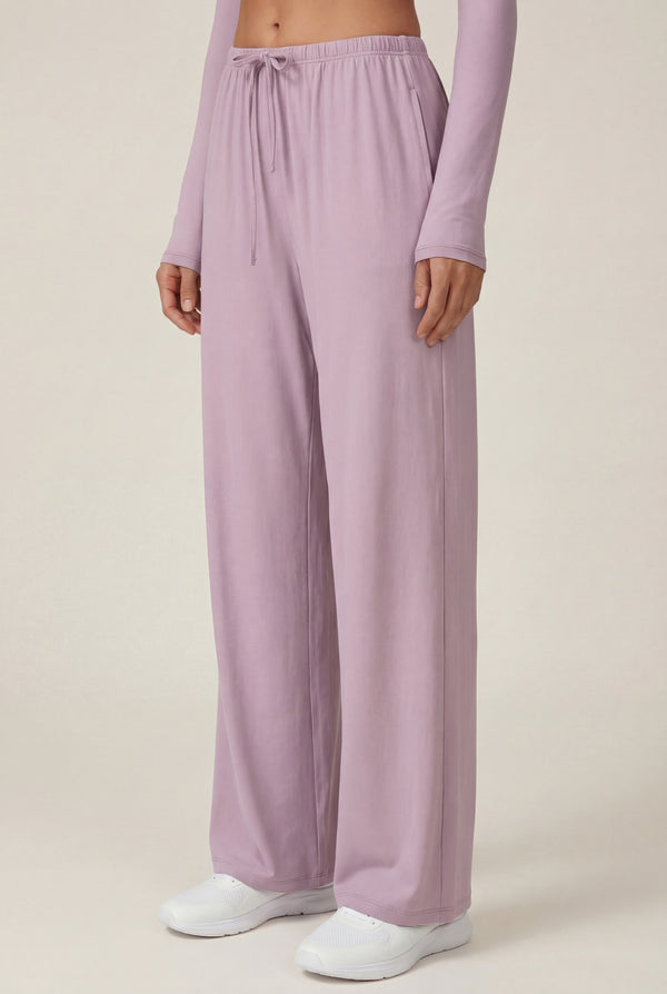 Wide-Leg Drawstring Pants – Lilac