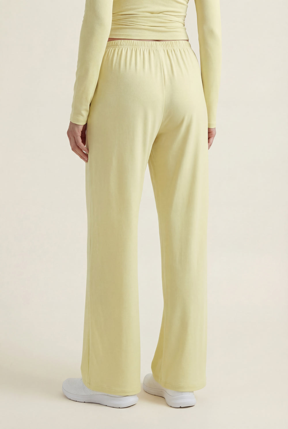 Wide-Leg Drawstring Pants – Soft Yellow