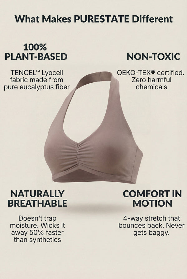 Halter Sports Bra – Taupe