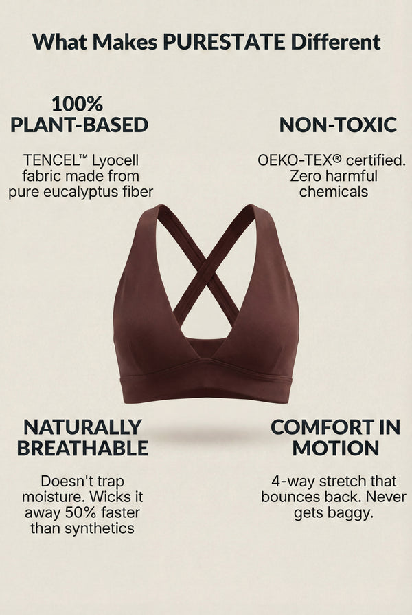 V-Neck Sports Bra – Brown