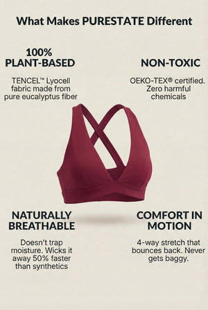 V-Neck Sports Bra – Burgundy