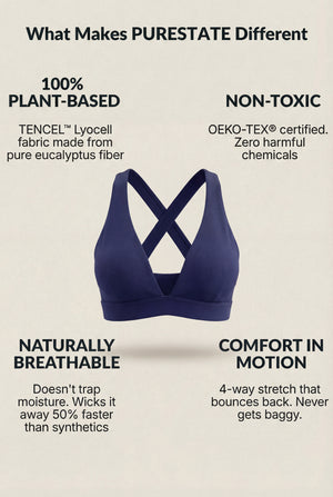 V-Neck Sports Bra – Navy