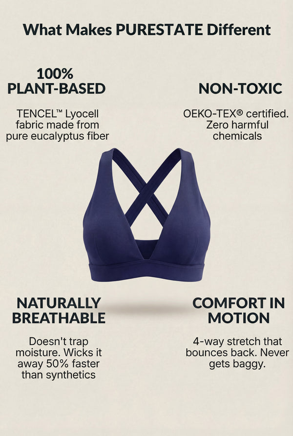 V-Neck Sports Bra – Navy