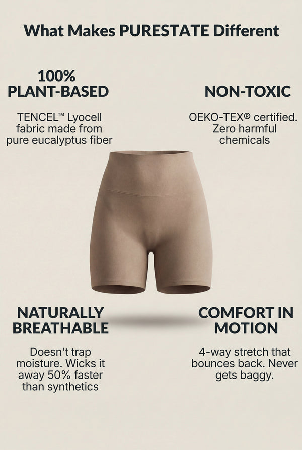 High-Waisted Biker Shorts – Beige