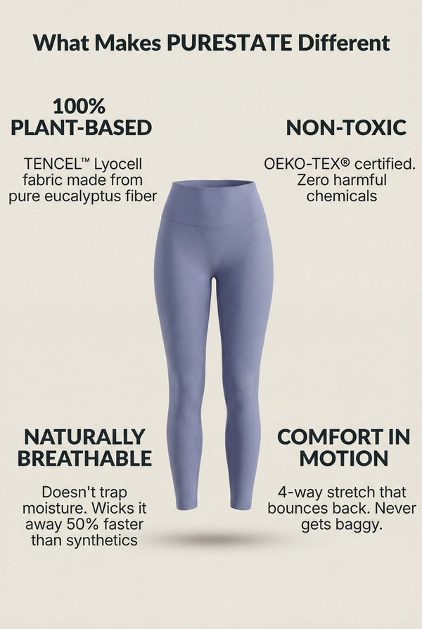 High-Waisted Performance Leggings – Sky Blue