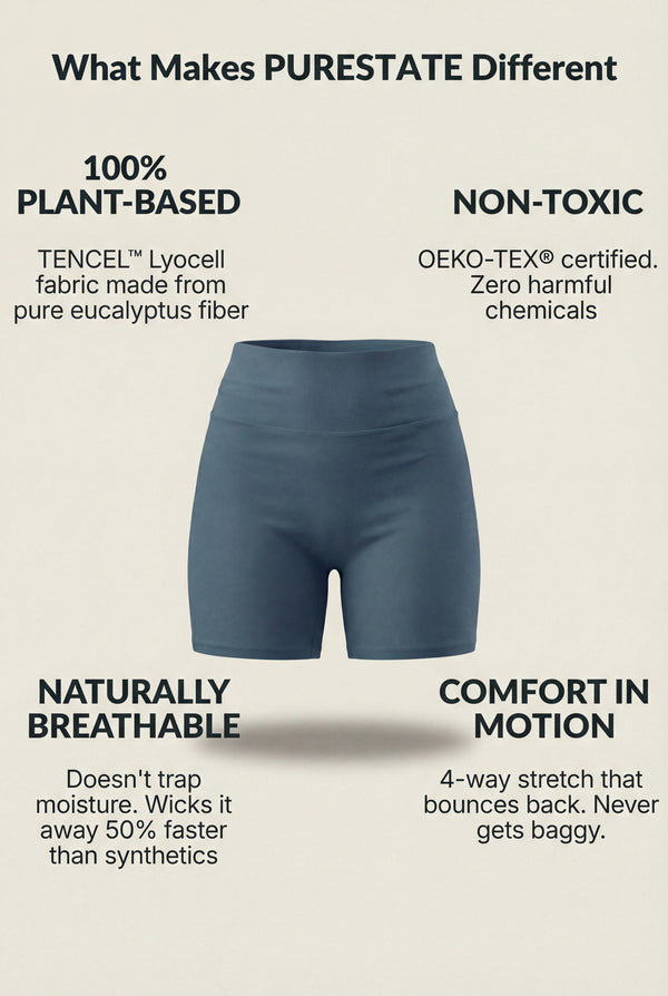 High-Waisted Biker Shorts – Teal