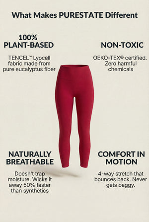 High-Waisted Performance Leggings – Deep Red