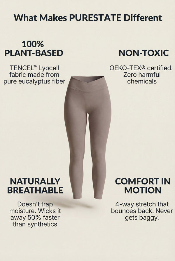 Crossover-Waist Leggings – Taupe