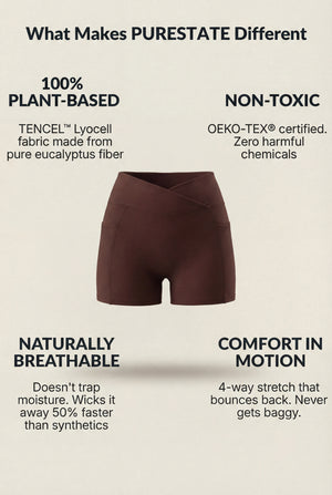 Crossover-Waist Pocket Shorts – Brown