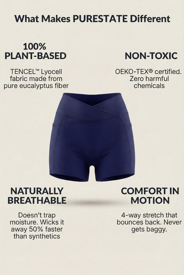 Crossover-Waist Pocket Shorts – Navy