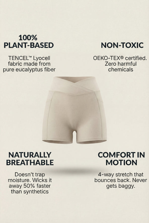 Crossover-Waist Pocket Shorts – Ivory