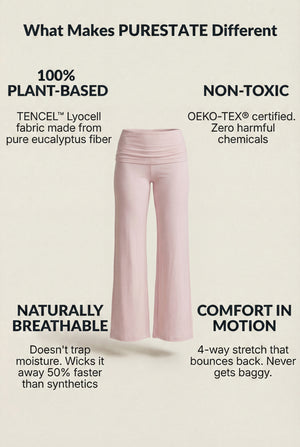 Foldover Flare Pants – Pink
