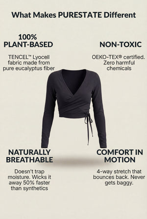 Long Sleeve Wrap Top – Black