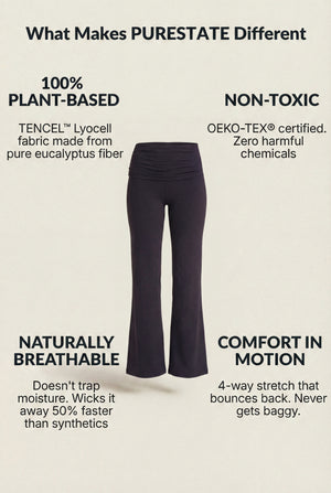 Foldover Flare Pants – Black