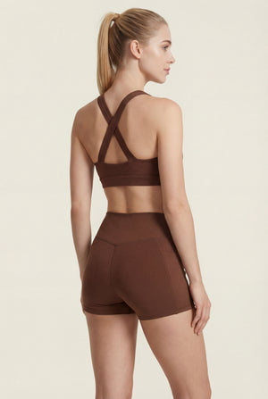 V-Neck Sports Bra – Brown