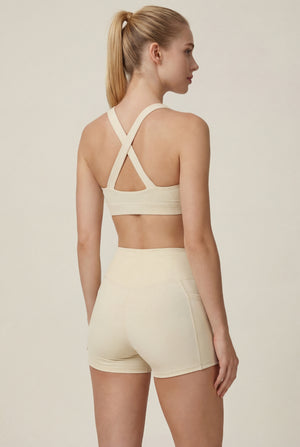 V-Neck Sports Bra – Ivory