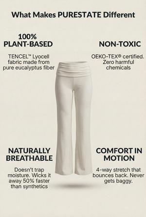 Foldover Flare Pants – White