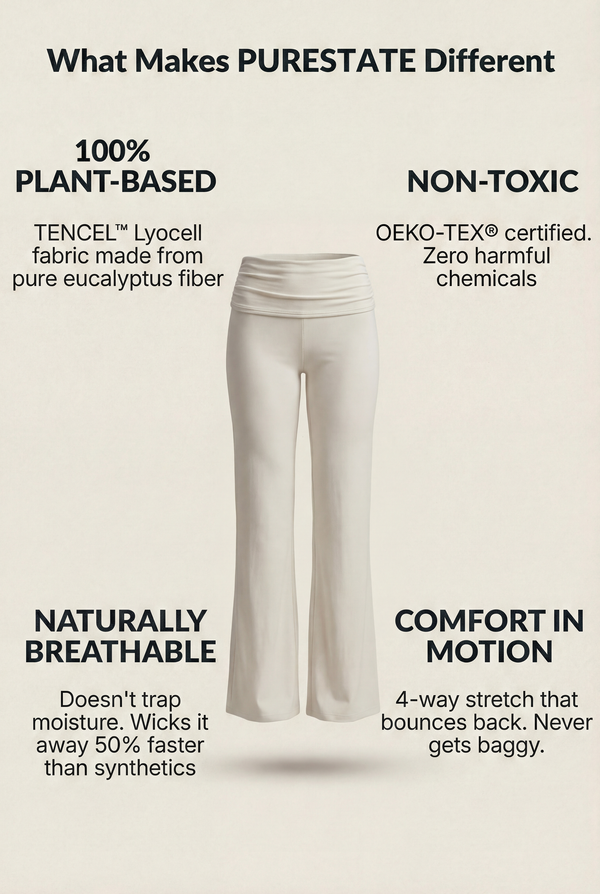 Foldover Flare Pants – White