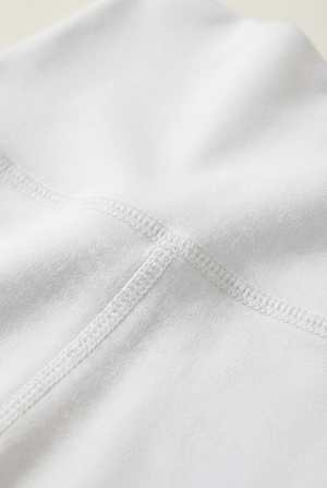 High-Waisted Biker Shorts – White