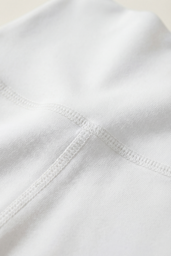 High-Waisted Biker Shorts – White