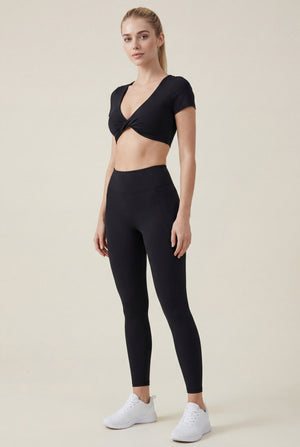 Twist Back Crop Top – Black