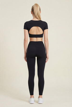 Twist Back Crop Top – Black