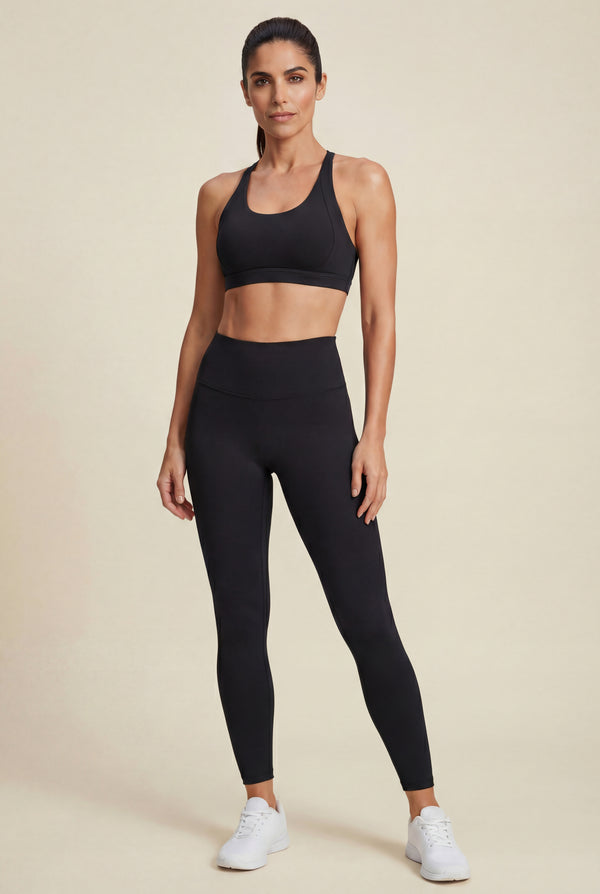 High-Waisted Full-Length Leggings – Black