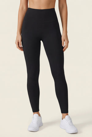High-Waisted Full-Length Leggings – Black