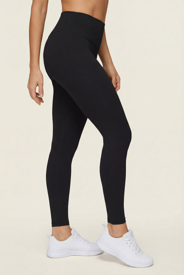 High-Waisted Full-Length Leggings – Black