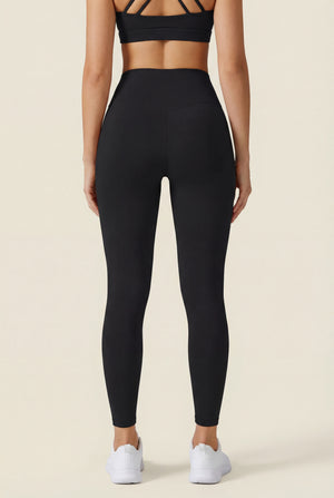 High-Waisted Full-Length Leggings – Black