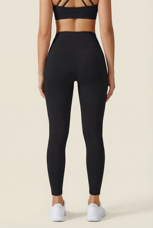 High-Waisted Full-Length Leggings – Black