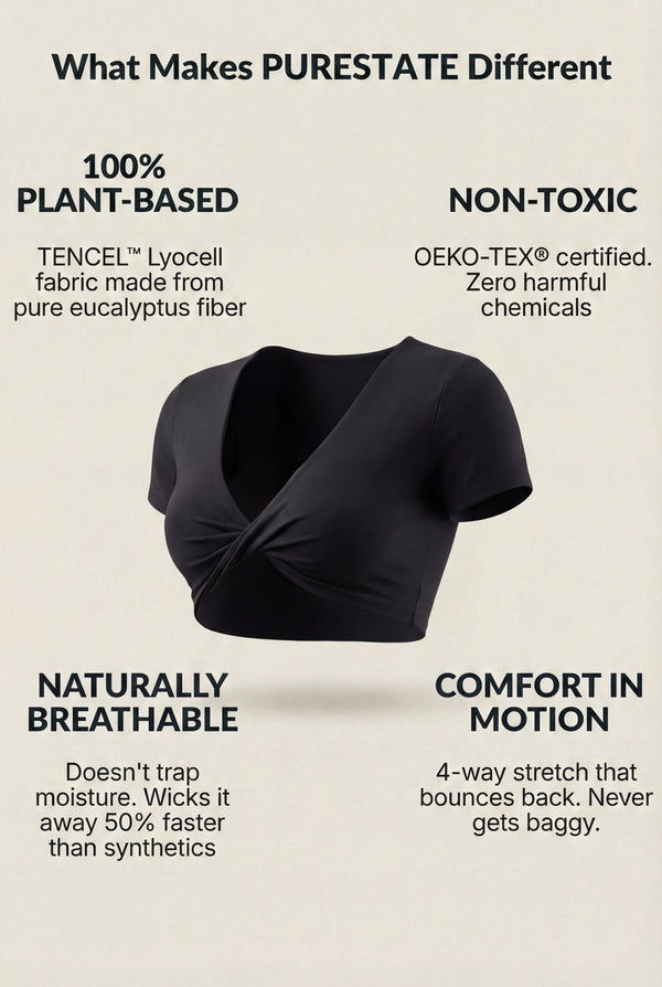 Twist Back Crop Top – Black